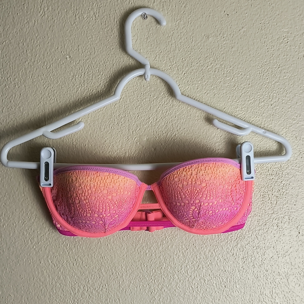 Victoria's Secret 36B Pink and Orange Bandeau Beach Summer